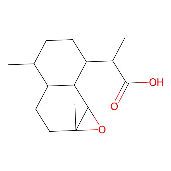 2D Structure of 2-(1a,4-dimethyl-3,3a,4,5,6,7,7a,7b-octahydro-2H-naphtho[1,2-b]oxiren-7-yl)propanoic acid