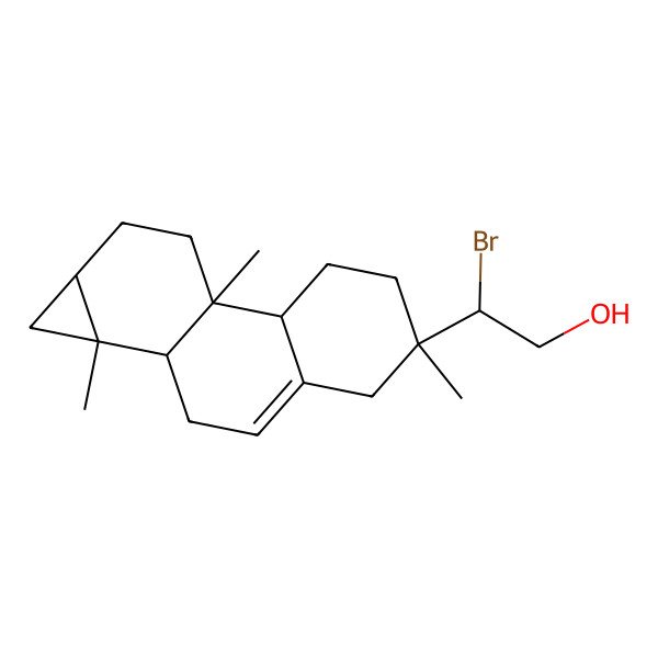 2D Structure of 2-(1a,5,7b-Trimethyl-1,1b,2,4,6,7,7a,8,9,9a-decahydrocyclopropa[a]phenanthren-5-yl)-2-bromoethanol