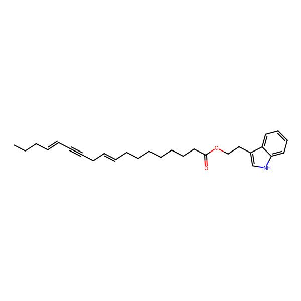 2D Structure of 2-(1H-indol-3-yl)ethyl octadeca-9,14-dien-12-ynoate