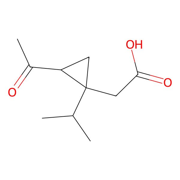 2D Structure of 2-[(1R,2R)-2-acetyl-1-propan-2-ylcyclopropyl]acetic acid