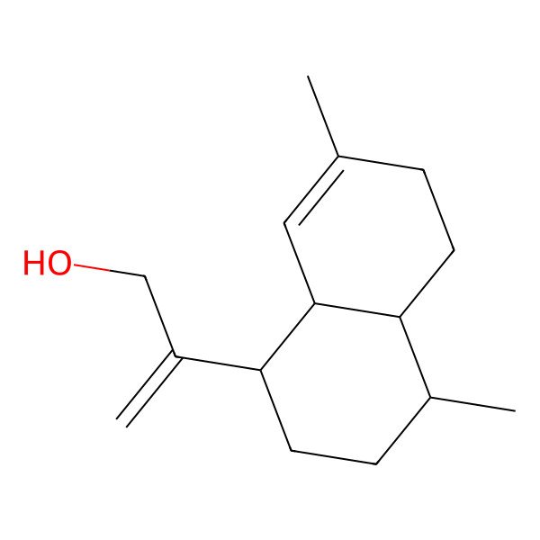 2D Structure of 2-[(1R,4R,4aS,8aS)-4,7-dimethyl-1,2,3,4,4a,5,6,8a-octahydronaphthalen-1-yl]prop-2-en-1-ol