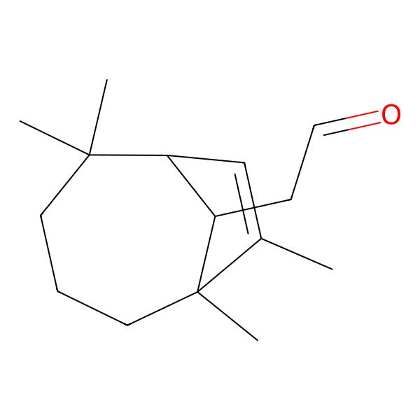 2D Structure of 2-[(1R,6R,9S)-1,5,5,8-tetramethyl-9-bicyclo[4.2.1]non-7-enyl]acetaldehyde