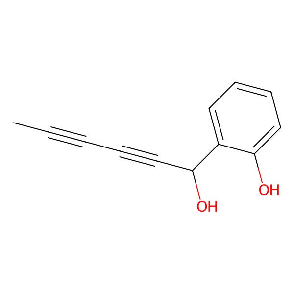 2D Structure of 2-[(1S)-1-hydroxyhexa-2,4-diynyl]phenol