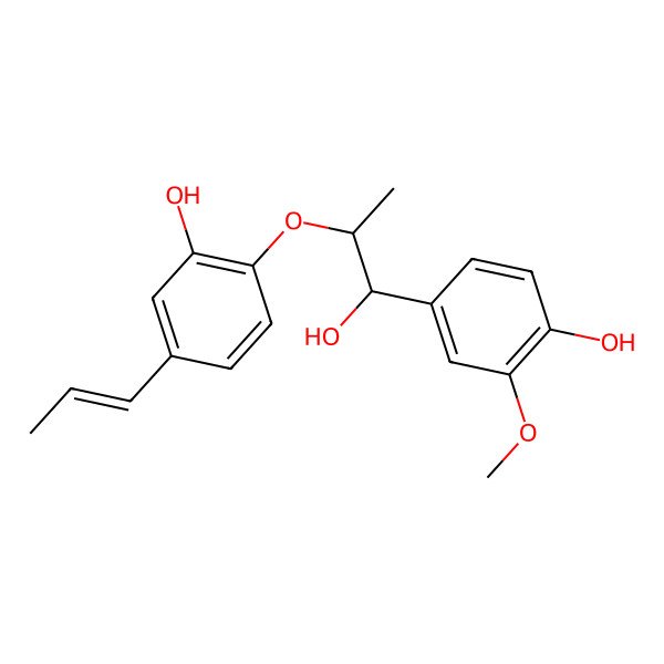 2D Structure of 2-[(1S,2S)-1-hydroxy-1-(4-hydroxy-3-methoxyphenyl)propan-2-yl]oxy-5-[(E)-prop-1-enyl]phenol