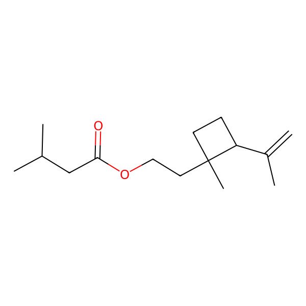 2D Structure of 2-[(1S,2S)-1-methyl-2-prop-1-en-2-ylcyclobutyl]ethyl 3-methylbutanoate