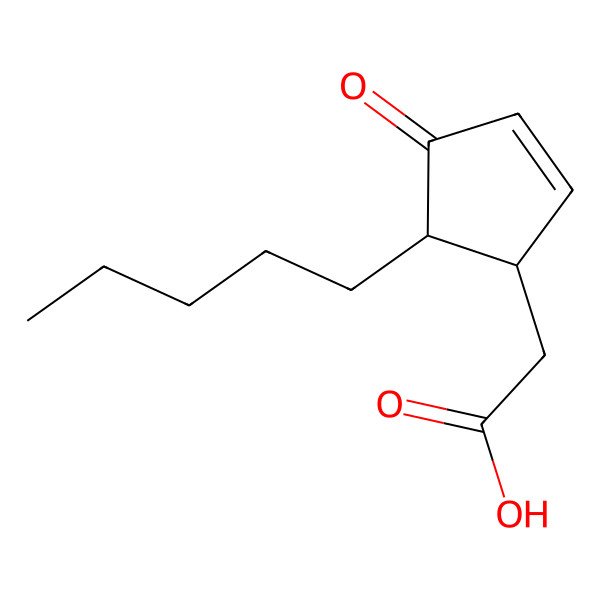 2D Structure of 2-[(1S,5R)-4-oxo-5-pentylcyclopent-2-en-1-yl]acetic acid