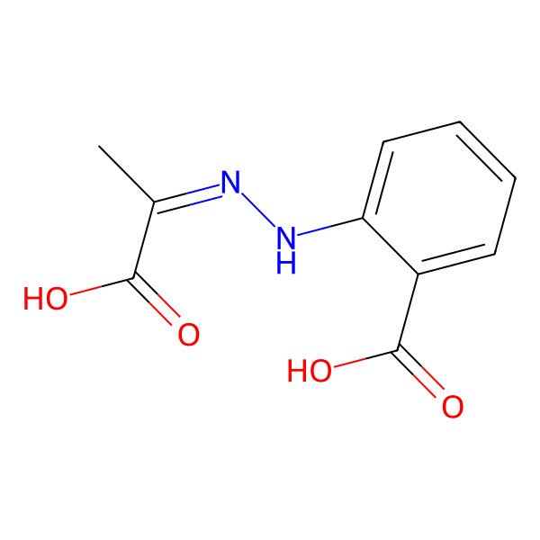 2D Structure of 2-[2-(1-Carboxyethylidene)hydrazinyl]benzoic acid