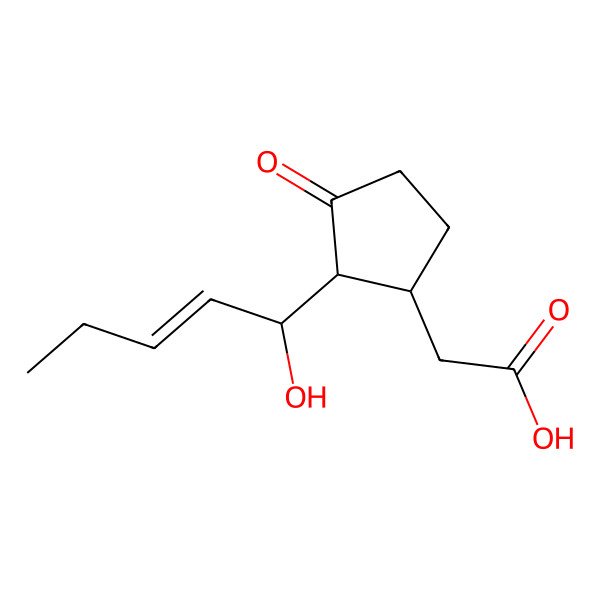 2D Structure of 2-[2-(1-Hydroxypent-2-enyl)-3-oxocyclopentyl]acetic acid