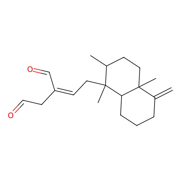 2D Structure of 2-[2-(1,2,4a-trimethyl-5-methylidene-3,4,6,7,8,8a-hexahydro-2H-naphthalen-1-yl)ethylidene]butanedial