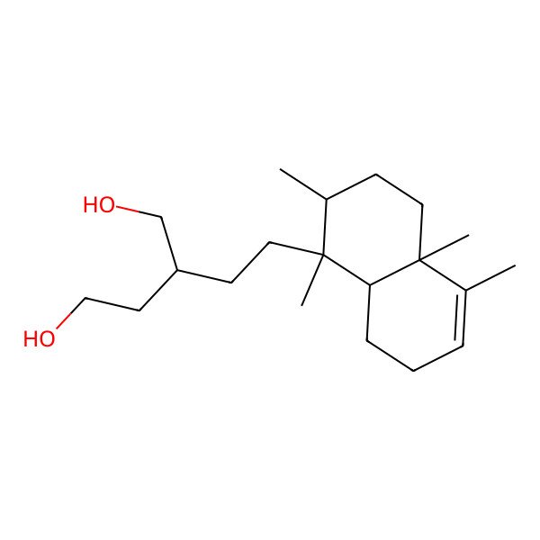2D Structure of 2-[2-(1,2,4a,5-Tetramethyl-2,3,4,7,8,8a-hexahydronaphthalen-1-yl)ethyl]butane-1,4-diol