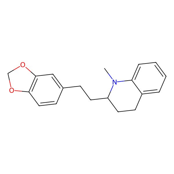 2D Structure of 2-[2-(1,3-benzodioxol-5-yl)ethyl]-1-methyl-3,4-dihydro-2H-quinoline