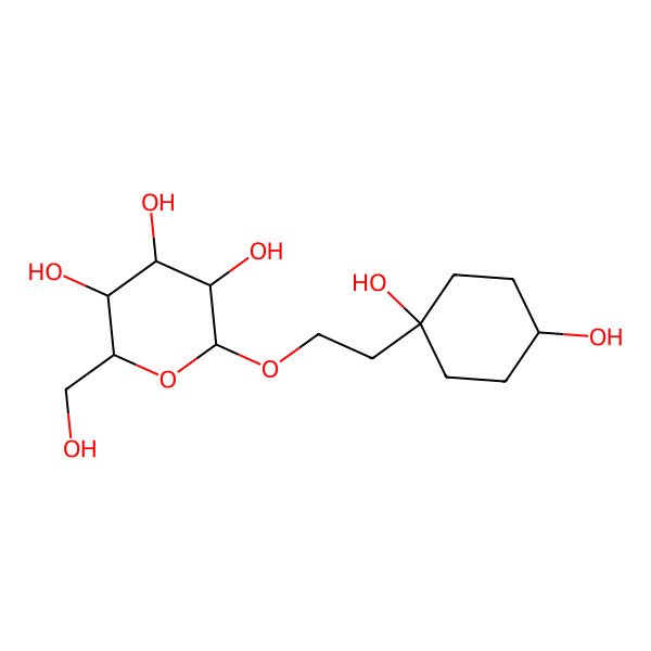 2D Structure of 2-[2-(1,4-Dihydroxycyclohexyl)ethoxy]-6-(hydroxymethyl)oxane-3,4,5-triol