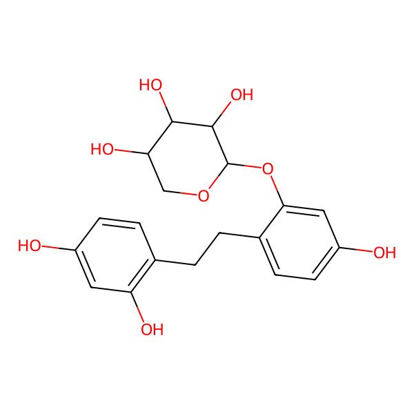 2D Structure of 2-[2-[2-(2,4-Dihydroxyphenyl)ethyl]-5-hydroxyphenoxy]oxane-3,4,5-triol