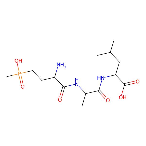 2D Structure of 2-[2-[[2-Amino-4-[hydroxy(methyl)phosphoryl]butanoyl]amino]propanoylamino]-4-methylpentanoic acid