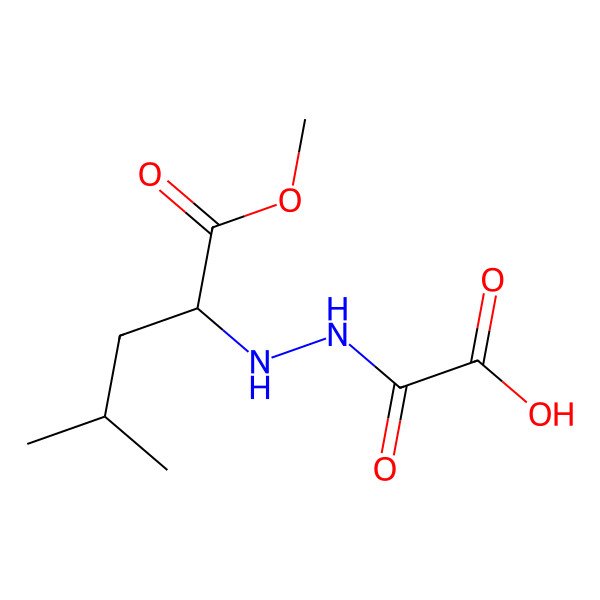2D Structure of 2-[2-[(2S)-1-methoxy-4-methyl-1-oxopentan-2-yl]hydrazinyl]-2-oxoacetic acid