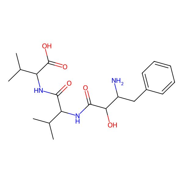 2D Structure of 2-[[2-[(3-Amino-2-hydroxy-4-phenylbutanoyl)amino]-3-methylbutanoyl]amino]-3-methylbutanoic acid
