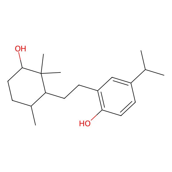 2D Structure of 2-[2-(3-Hydroxy-2,2,6-trimethylcyclohexyl)ethyl]-4-propan-2-ylphenol