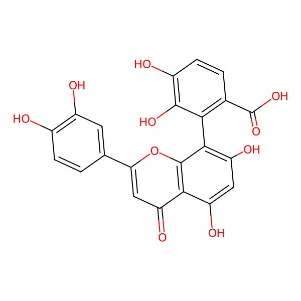 2D Structure of 2-[2-(3,4-Dihydroxyphenyl)-5,7-dihydroxy-4-oxochromen-8-yl]-3,4-dihydroxybenzoic acid