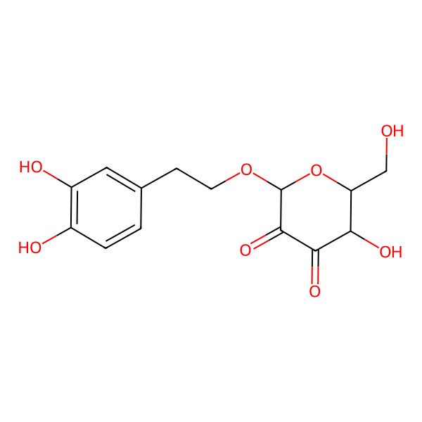 2D Structure of 2-[2-(3,4-Dihydroxyphenyl)ethoxy]-5-hydroxy-6-(hydroxymethyl)oxane-3,4-dione