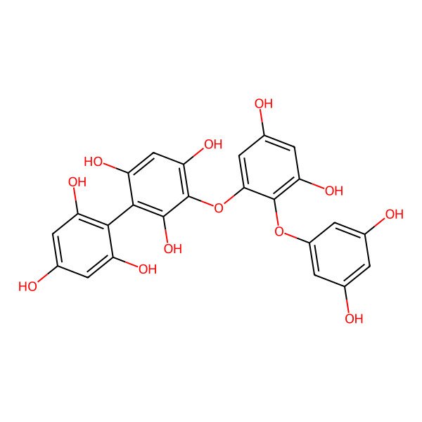 2D Structure of 2-[2-(3,5-Dihydroxyphenoxy)-3,5-dihydroxyphenoxy]-4-(2,4,6-trihydroxyphenyl)benzene-1,3,5-triol