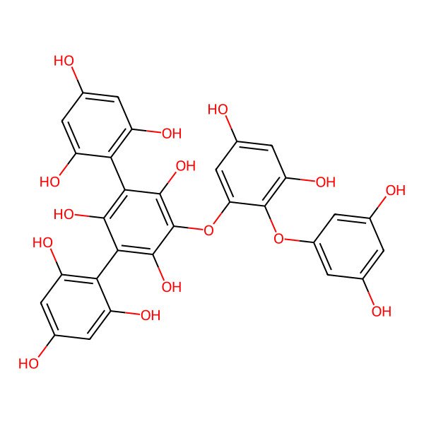 2D Structure of 2-[2-(3,5-Dihydroxyphenoxy)-3,5-dihydroxyphenoxy]-4,6-bis(2,4,6-trihydroxyphenyl)benzene-1,3,5-triol