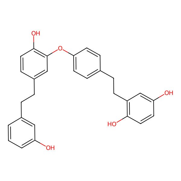 2D Structure of 2-[2-[4-[2-Hydroxy-5-[2-(3-hydroxyphenyl)ethyl]phenoxy]phenyl]ethyl]benzene-1,4-diol