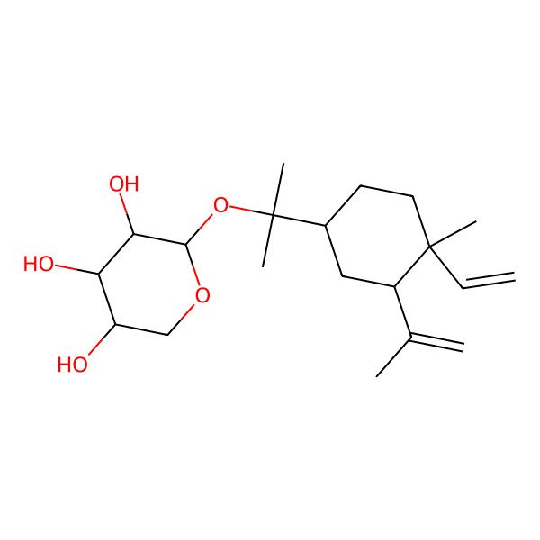 2D Structure of 2-[2-(4-Ethenyl-4-methyl-3-prop-1-en-2-ylcyclohexyl)propan-2-yloxy]oxane-3,4,5-triol