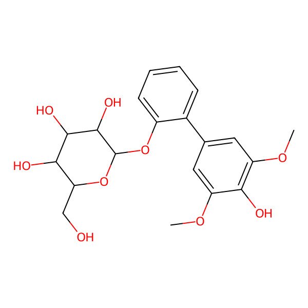 2D Structure of 2-[2-(4-Hydroxy-3,5-dimethoxyphenyl)phenoxy]-6-(hydroxymethyl)oxane-3,4,5-triol
