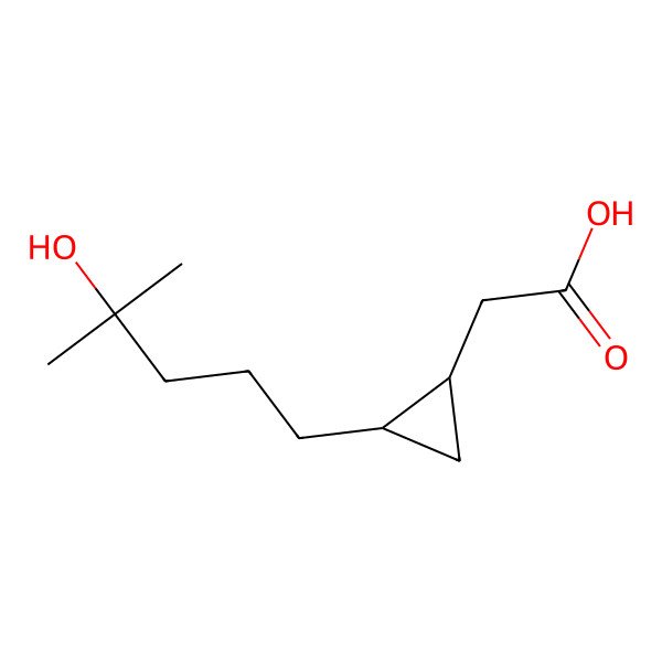 2D Structure of 2-[2-(4-Hydroxy-4-methylpentyl)cyclopropyl]acetic acid