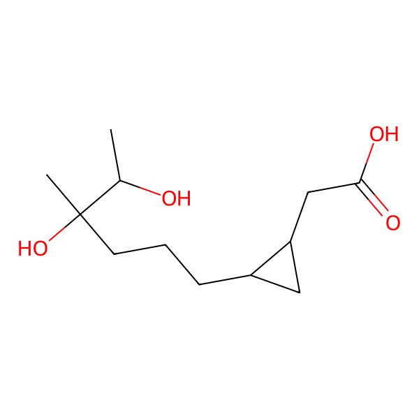 2D Structure of 2-[2-(4,5-Dihydroxy-4-methylhexyl)cyclopropyl]acetic acid