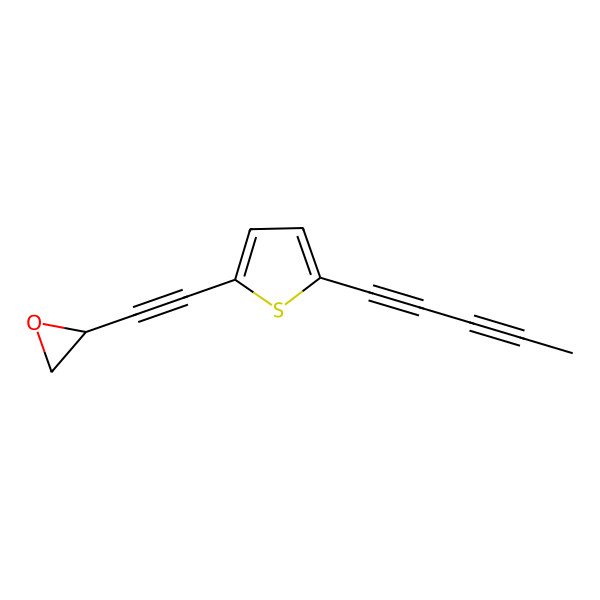 2D Structure of 2-[2-(5-Penta-1,3-diynylthiophen-2-yl)ethynyl]oxirane