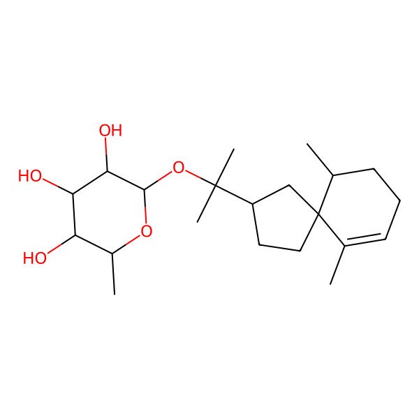 2D Structure of 2-[2-(6,10-Dimethylspiro[4.5]dec-9-en-3-yl)propan-2-yloxy]-6-methyloxane-3,4,5-triol