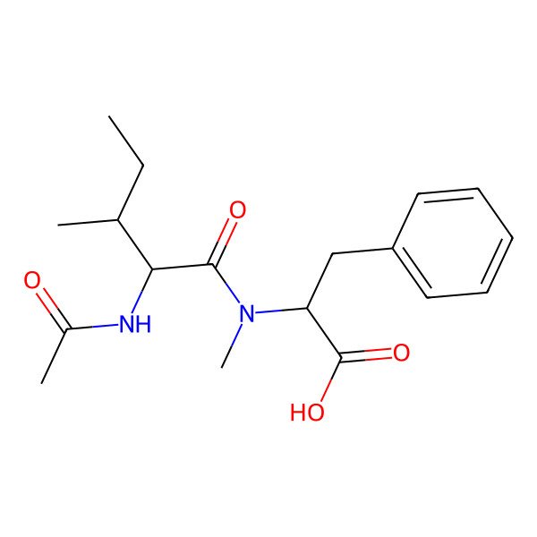2D Structure of 2-[(2-Acetamido-3-methylpentanoyl)-methylamino]-3-phenylpropanoic acid