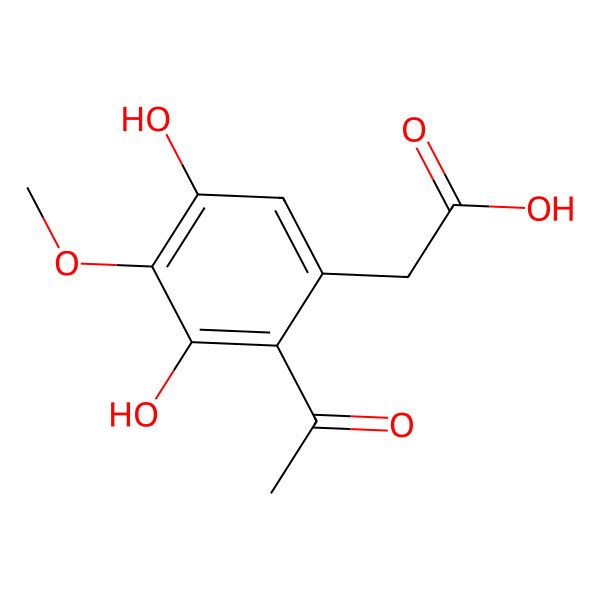 2D Structure of 2-(2-Acetyl-3,5-dihydroxy-4-methoxyphenyl)acetic acid