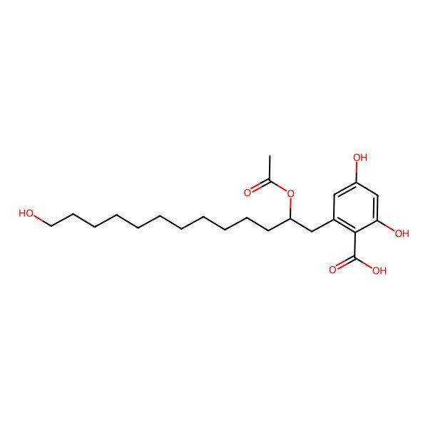 2D Structure of 2-(2-Acetyloxy-13-hydroxytridecyl)-4,6-dihydroxybenzoic acid
