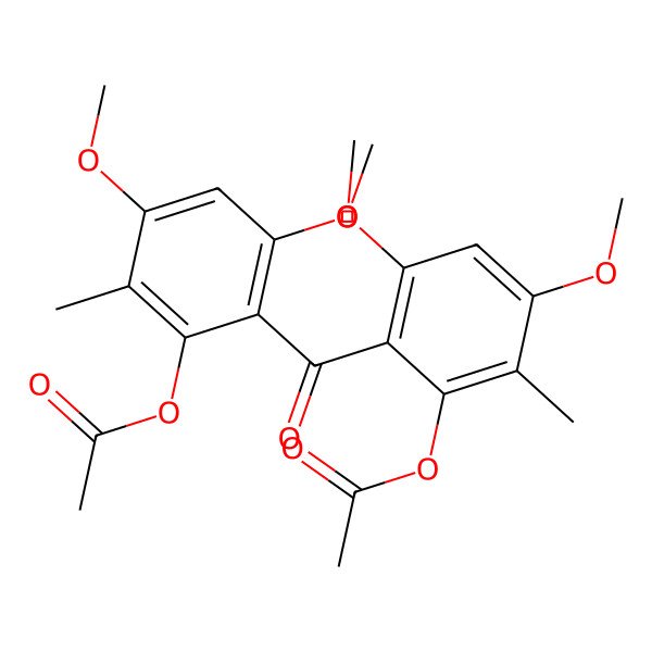 2D Structure of [2-(2-Acetyloxy-4,6-dimethoxy-3-methylbenzoyl)-3,5-dimethoxy-6-methylphenyl] acetate