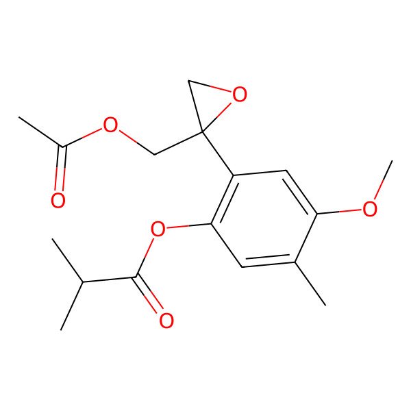 2D Structure of [2-[2-(Acetyloxymethyl)oxiran-2-yl]-4-methoxy-5-methylphenyl] 2-methylpropanoate