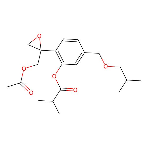 2D Structure of [2-[2-(Acetyloxymethyl)oxiran-2-yl]-5-(2-methylpropoxymethyl)phenyl] 2-methylpropanoate