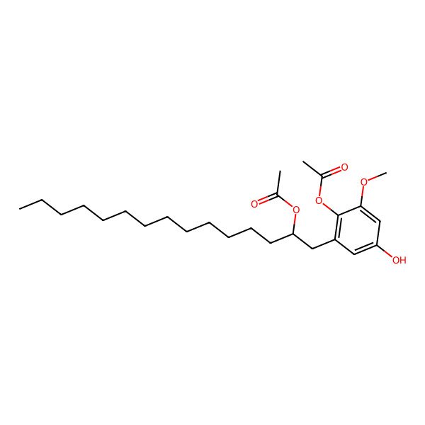 2D Structure of [2-(2-Acetyloxypentadecyl)-4-hydroxy-6-methoxyphenyl] acetate