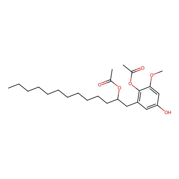 2D Structure of [2-(2-Acetyloxytridecyl)-4-hydroxy-6-methoxyphenyl] acetate