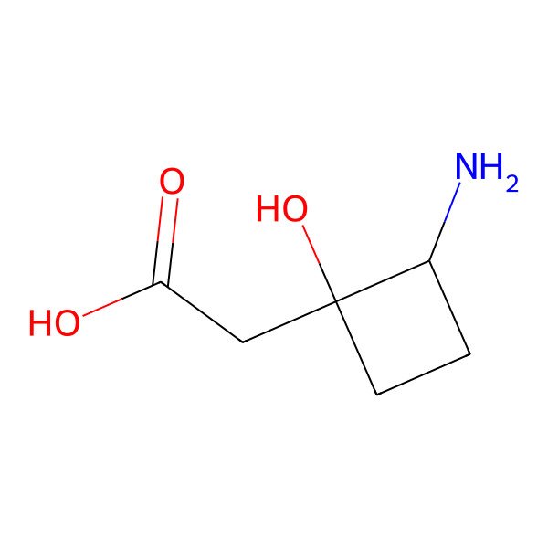 2D Structure of 2-Amino-1-hydroxycyclobutane-1-acetic acid