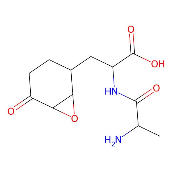 2D Structure of 2-(2-Aminopropanoylamino)-3-(5-oxo-7-oxabicyclo[4.1.0]heptan-2-yl)propanoic acid