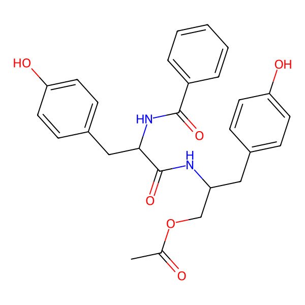 2D Structure of [2-[[2-Benzamido-3-(4-hydroxyphenyl)propanoyl]amino]-3-(4-hydroxyphenyl)propyl] acetate