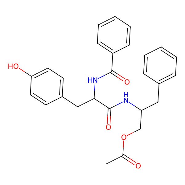 2D Structure of [2-[[2-Benzamido-3-(4-hydroxyphenyl)propanoyl]amino]-3-phenylpropyl] acetate