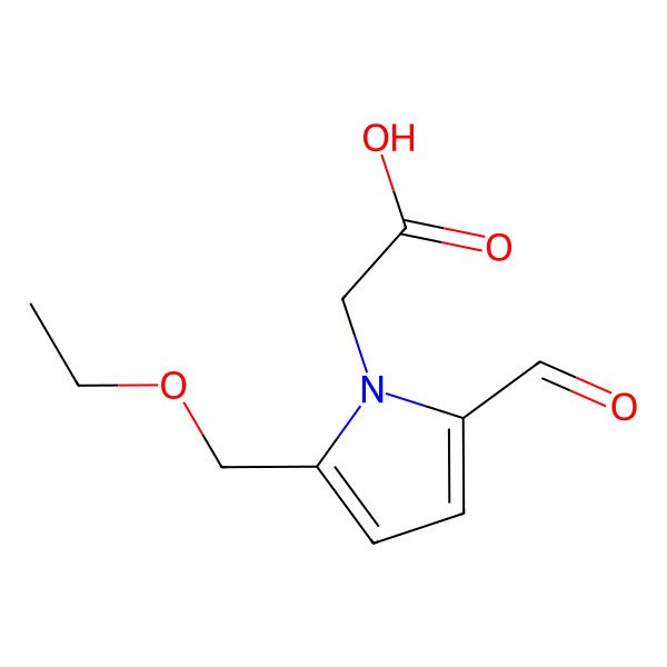 2D Structure of 2-[2-(Ethoxymethyl)-5-formylpyrrol-1-yl]acetic acid