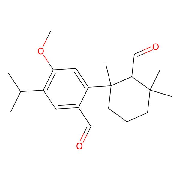 2D Structure of 2-(2-Formyl-1,3,3-trimethylcyclohexyl)-4-methoxy-5-propan-2-ylbenzaldehyde