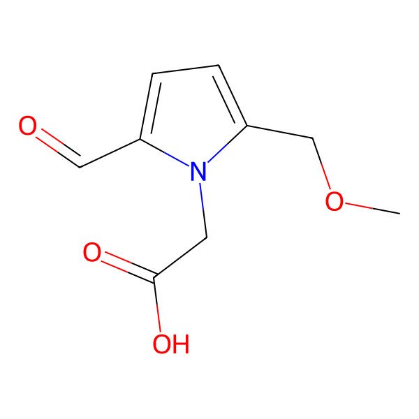 2D Structure of 2-[2-Formyl-5-(methoxymethyl)pyrrol-1-yl]acetic acid
