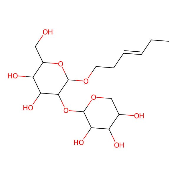 2D Structure of 2-[2-Hex-3-enoxy-4,5-dihydroxy-6-(hydroxymethyl)oxan-3-yl]oxyoxane-3,4,5-triol
