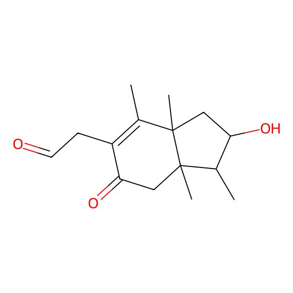2D Structure of 2-(2-Hydroxy-1,3a,4,7a-tetramethyl-6-oxo-1,2,3,7-tetrahydroinden-5-yl)acetaldehyde