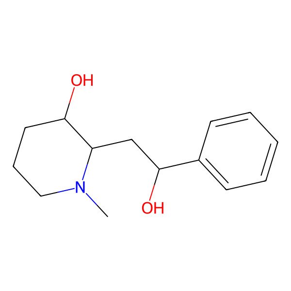 2D Structure of 2-(2-Hydroxy-2-phenylethyl)-1-methylpiperidin-3-ol